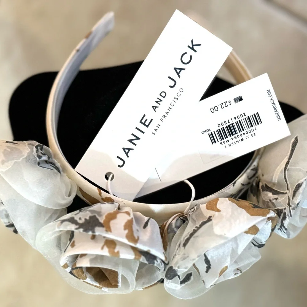 JANIE AND JACK FLORAL ROSETTE HEADBAND